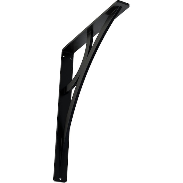 Ekena Millwork Galveston Wrought Iron Bracket, (Single center brace), Powder Coated Black 1 1/2"W x 10"D x 12"H BKTM01X10X12SGL - main